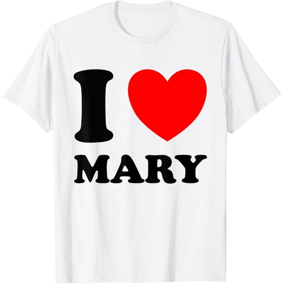 Red Heart Black I Love Mary T-ShirtMen and women can wear white T-shirts, gifts. Age: M,，L，XL，2XL,3XL, 101XL
