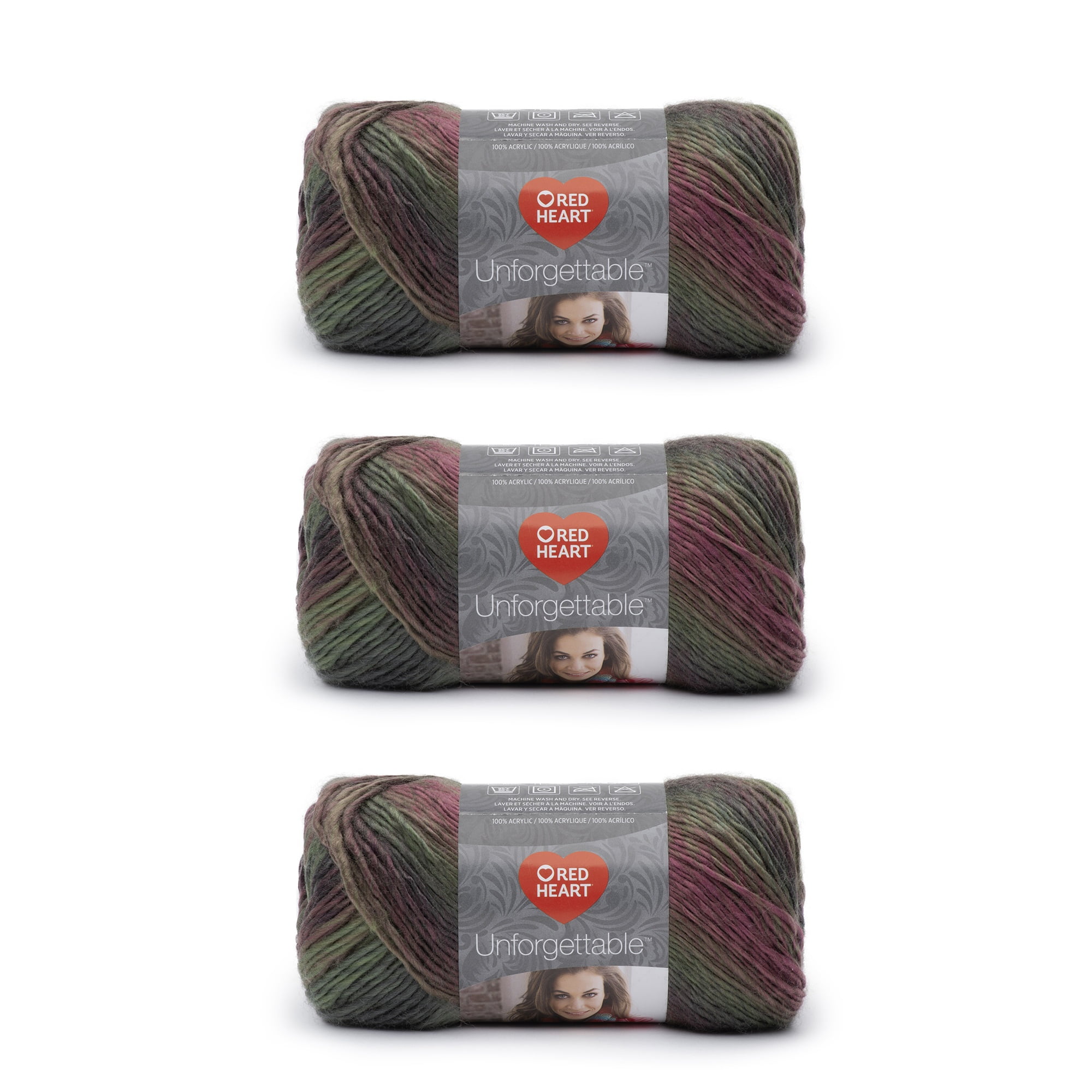 Red Heart Boutique Unforgettable Echo Yarn - 3 Pack of 100g/3.5oz - Acrylic  - 4 Medium (Worsted) - 270 Yards - Knitting/Crochet 