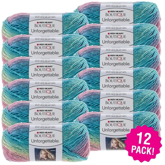 Red Heart Boutique Unforgettable Yarn - Candied, Multipack of 12