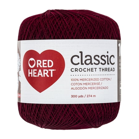 Red Heart Classic Cotton Size 10 Burgundy Thread, 1 Each