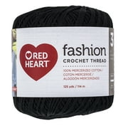 Red Heart Black Crochet Thread Size 10 Mercerized Cotton