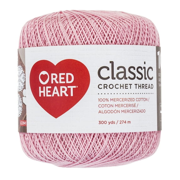 Red Heart Classic Cotton Size 10 Crochet Orchid Pink Thread, 1 Each