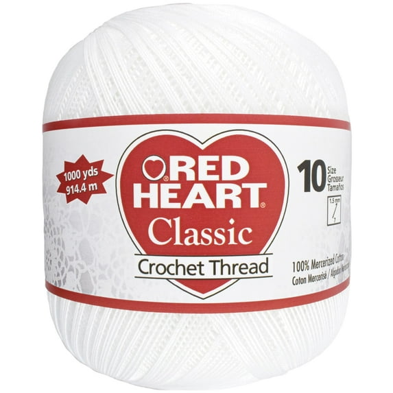 Red Heart® Classic White Cotton Yarn, 1000 Yds Size 10