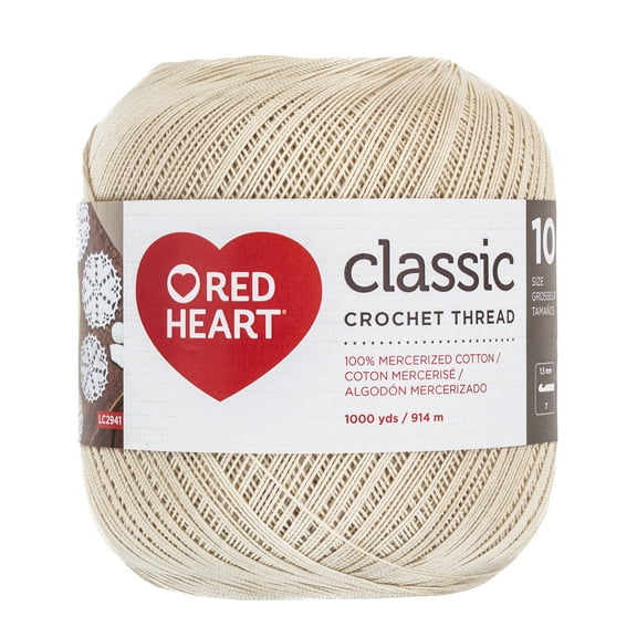 Red Heart Classic Yarn, 100% Cotton, White, 0.46 lb