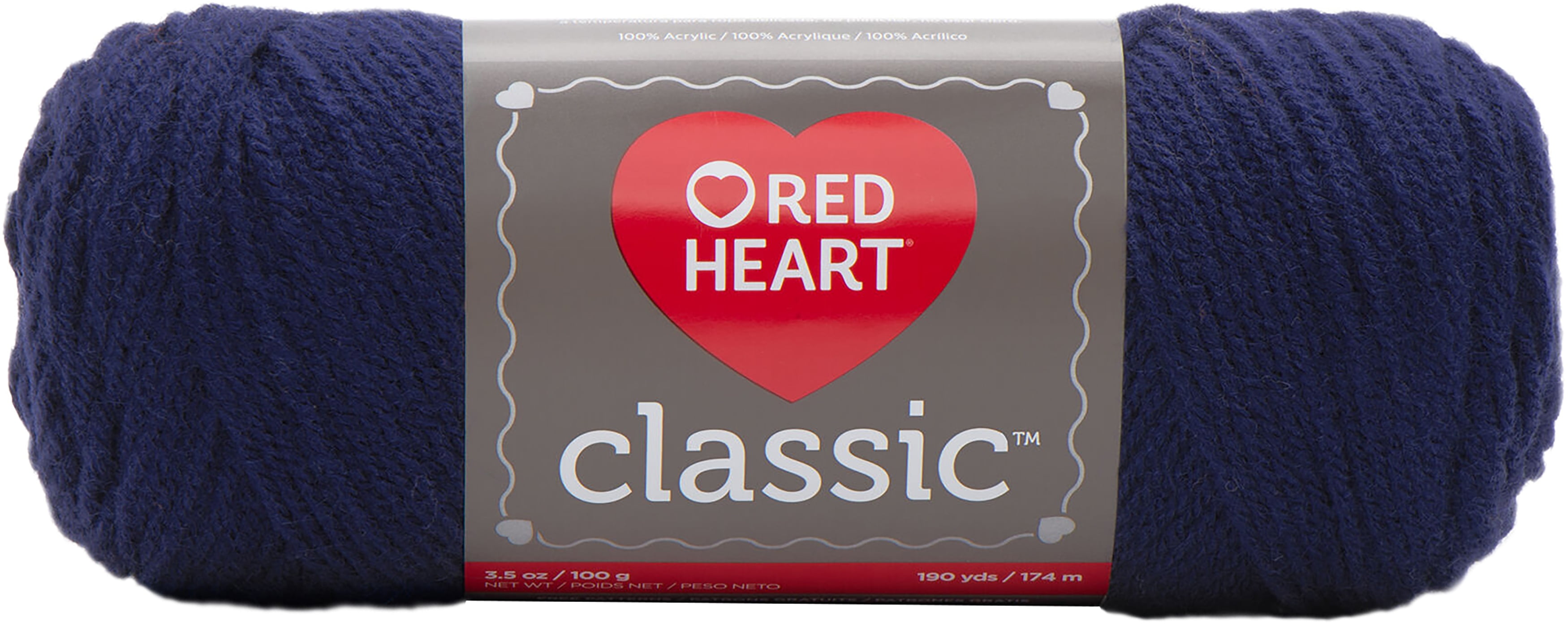 Red Heart Classic Yarn Black 100% Acrylic 3.5 oz USA AT147