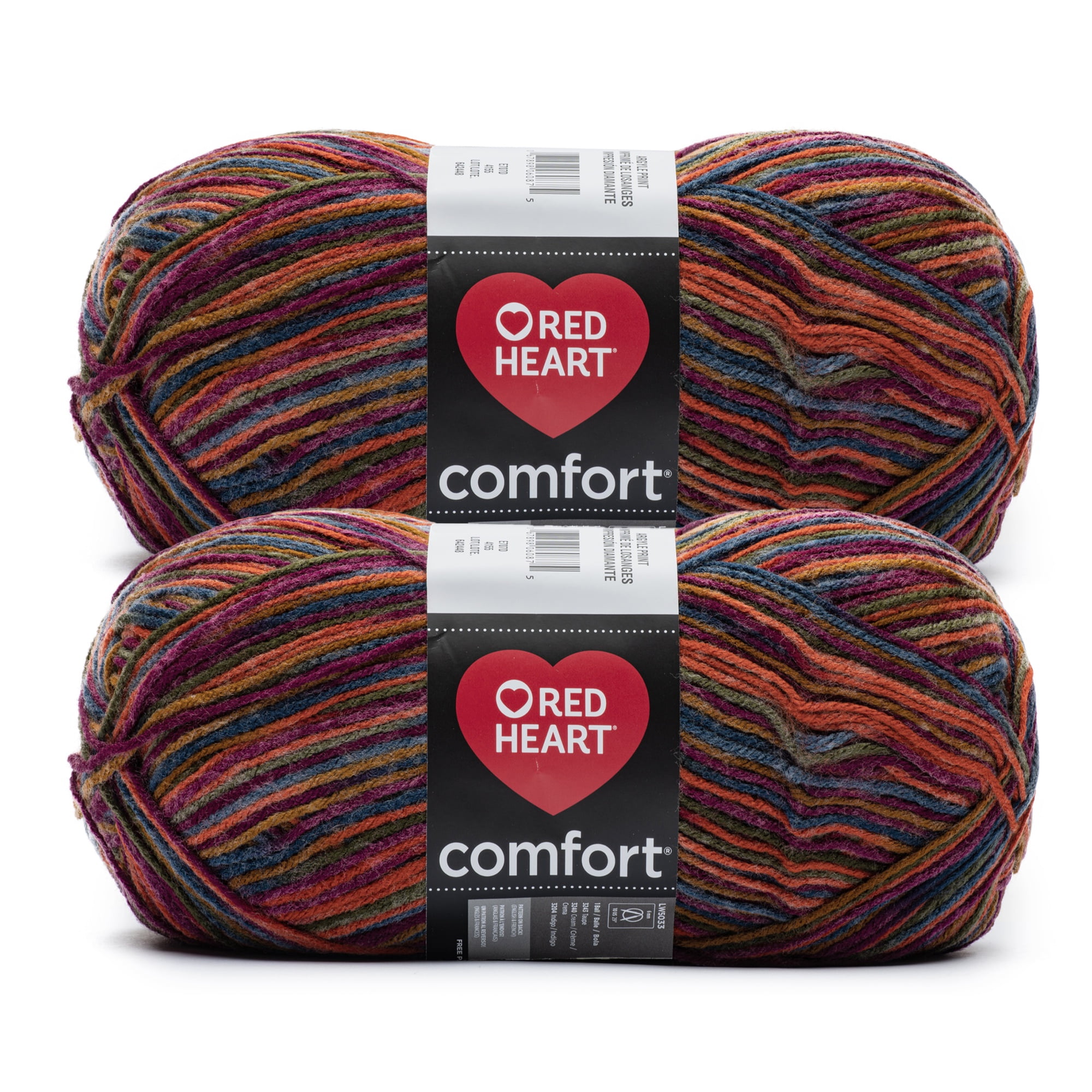 Red Heart® Comfort® 4 Medium Acrylic Yarn, Argyle Print 12oz/340g