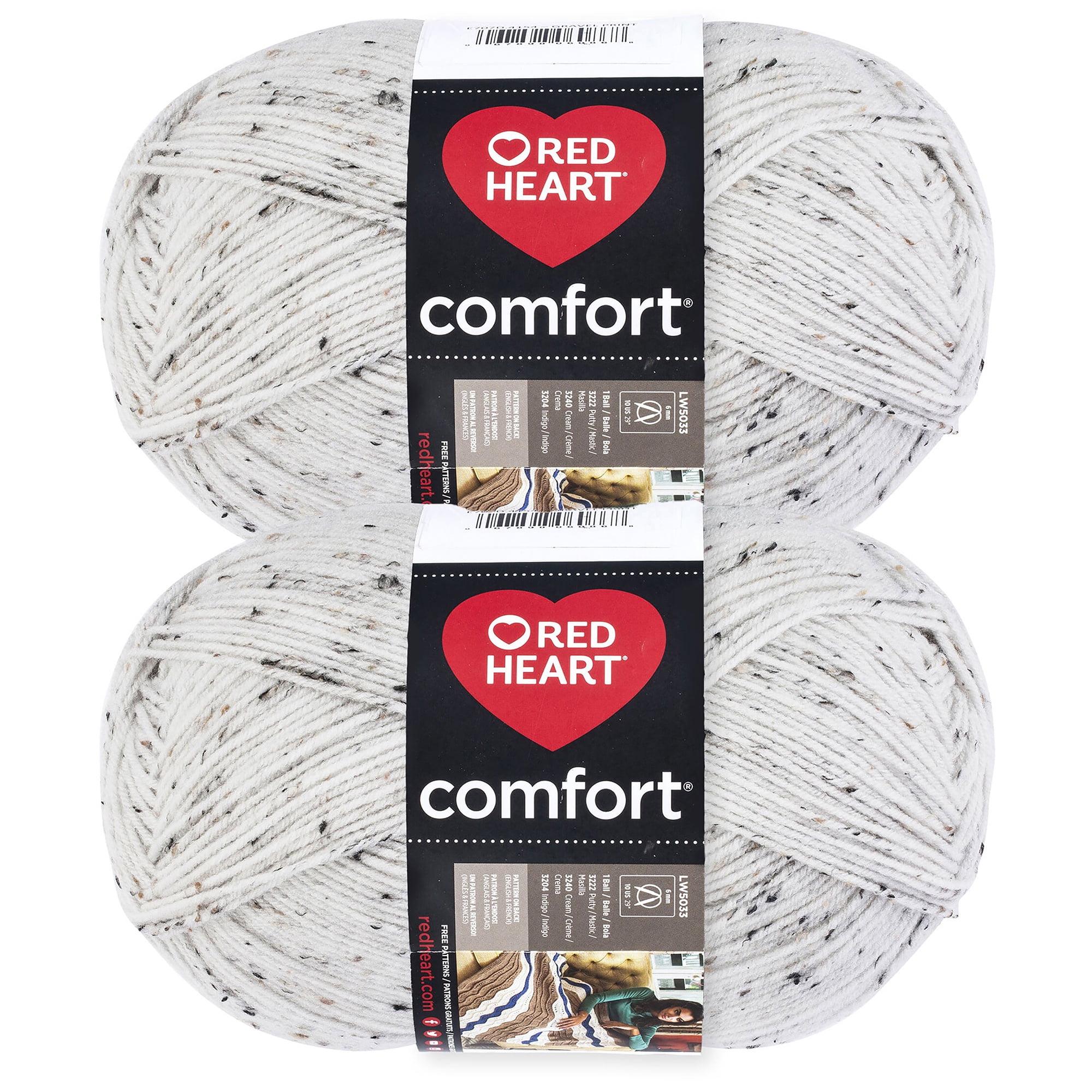 Red Heart® Comfort® 4 Medium Acrylic Yarn, Cream Fleck 12oz/340g 649