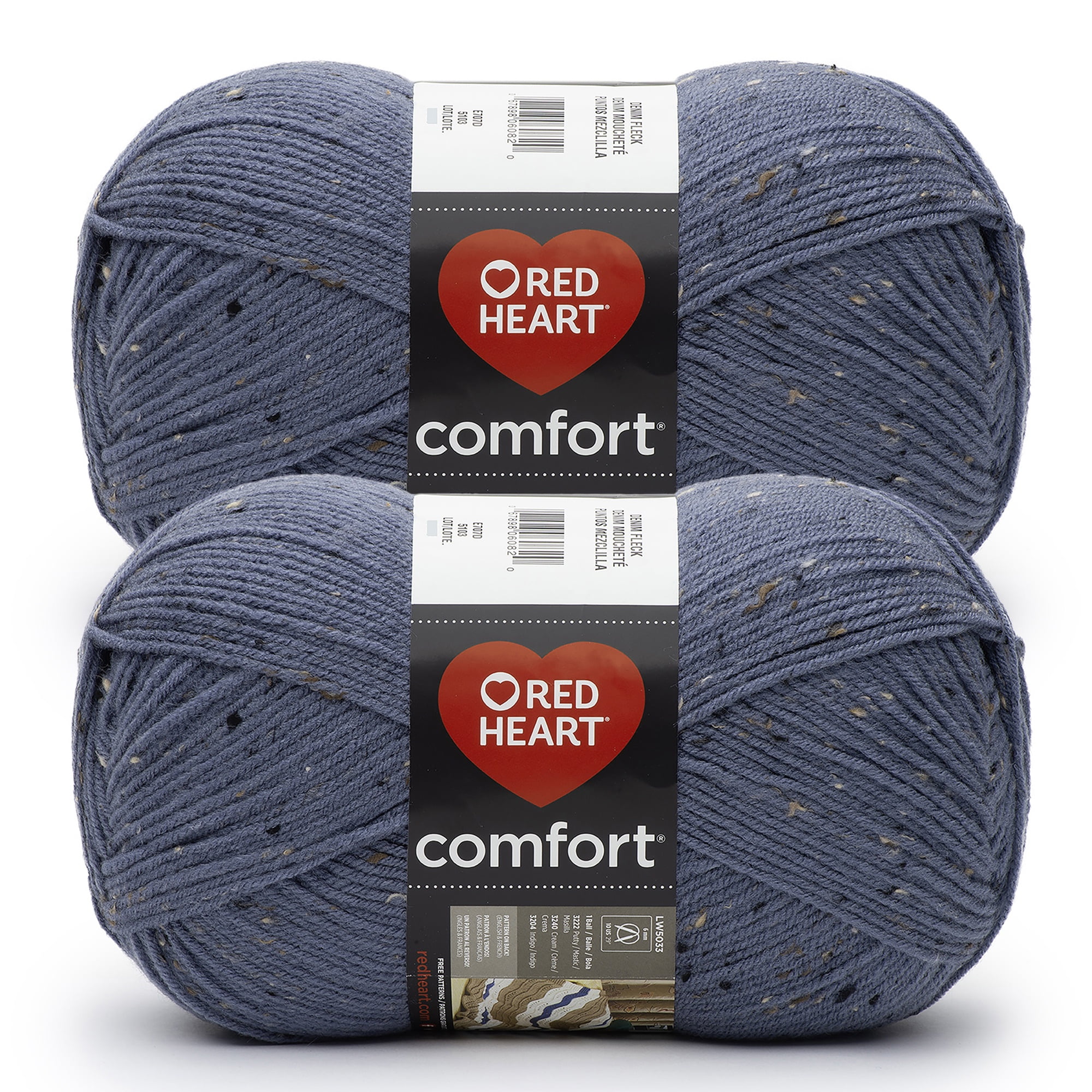 Red Heart® Comfort® 4 Medium Acrylic Yarn, Denim Fleck 12oz/340g 649