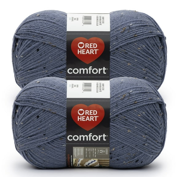 Red Heart® Comfort® #4 Medium Acrylic Yarn, Denim Fleck 12oz/340g 649 Yards (2 Pk)