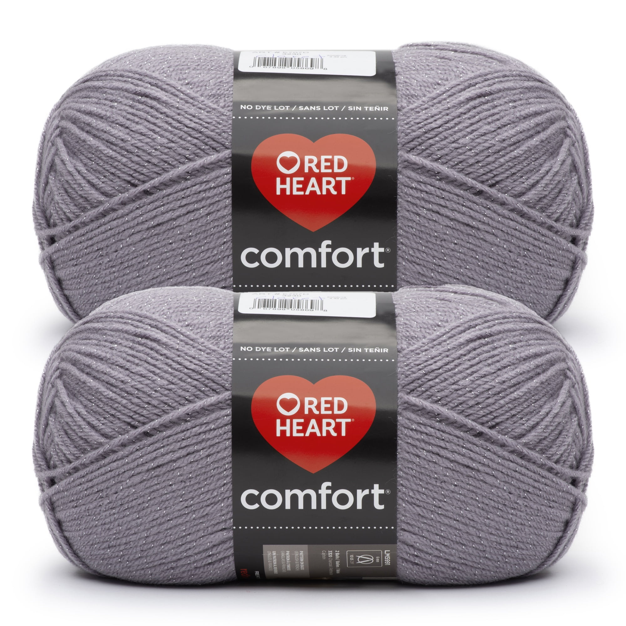 Red Heart® Comfort® 4 Medium Acrylic Yarn, Gray/Silver(Shimmer) 12oz