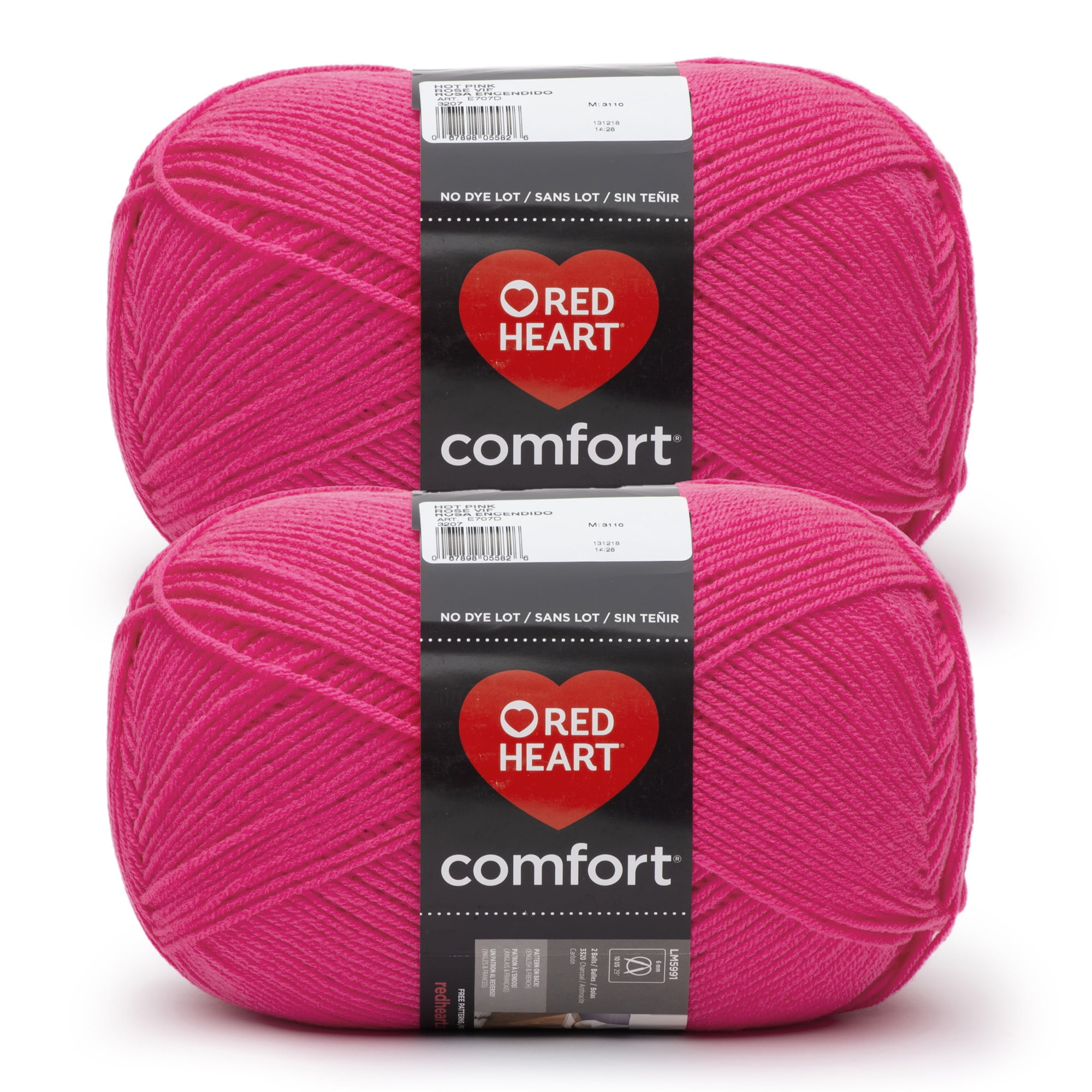 Red Heart® Comfort® 4 Medium Acrylic Yarn, HOT PINK 16oz/454g 867