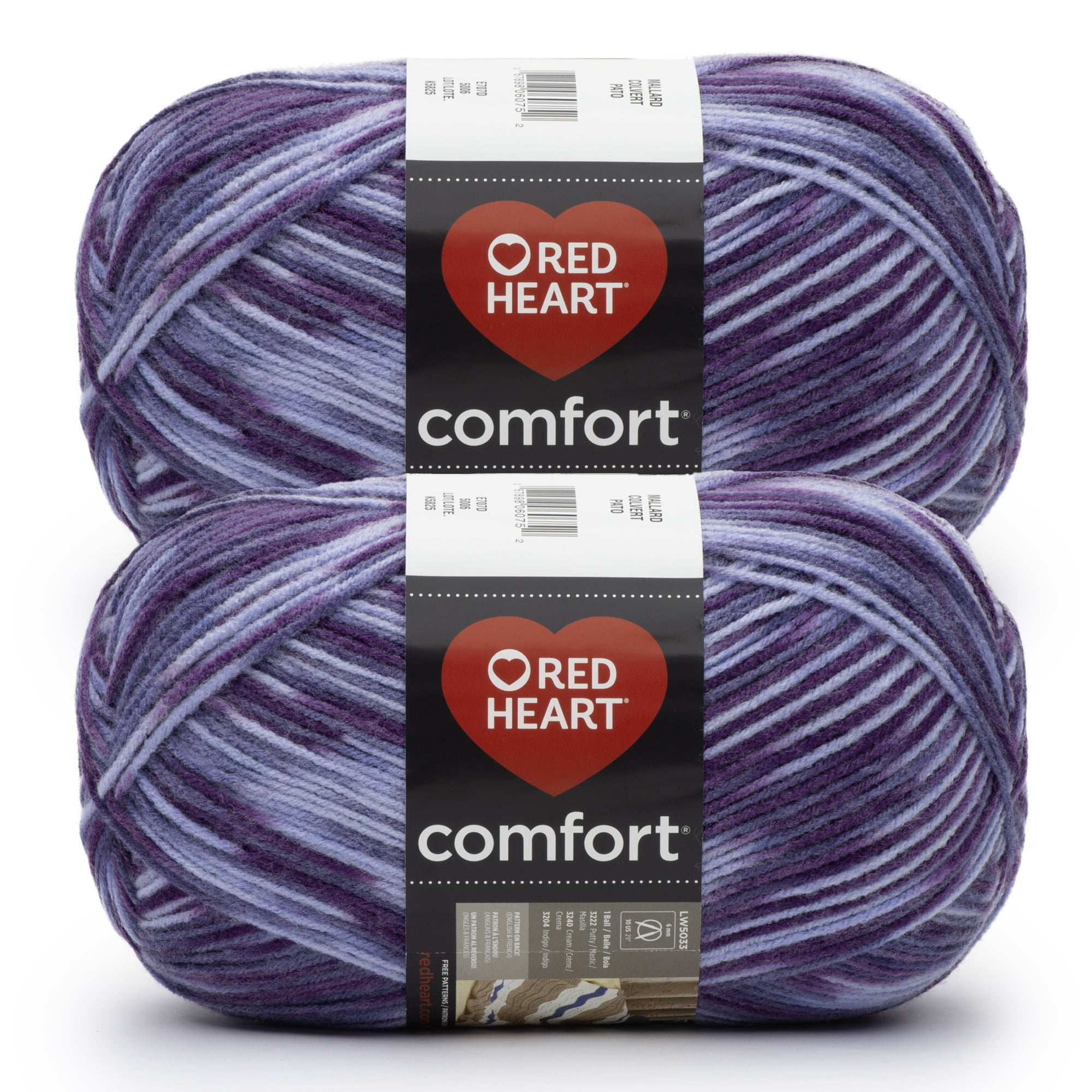 Red Heart® Comfort® 4 Medium Acrylic Yarn, Purple Print 12oz/340g