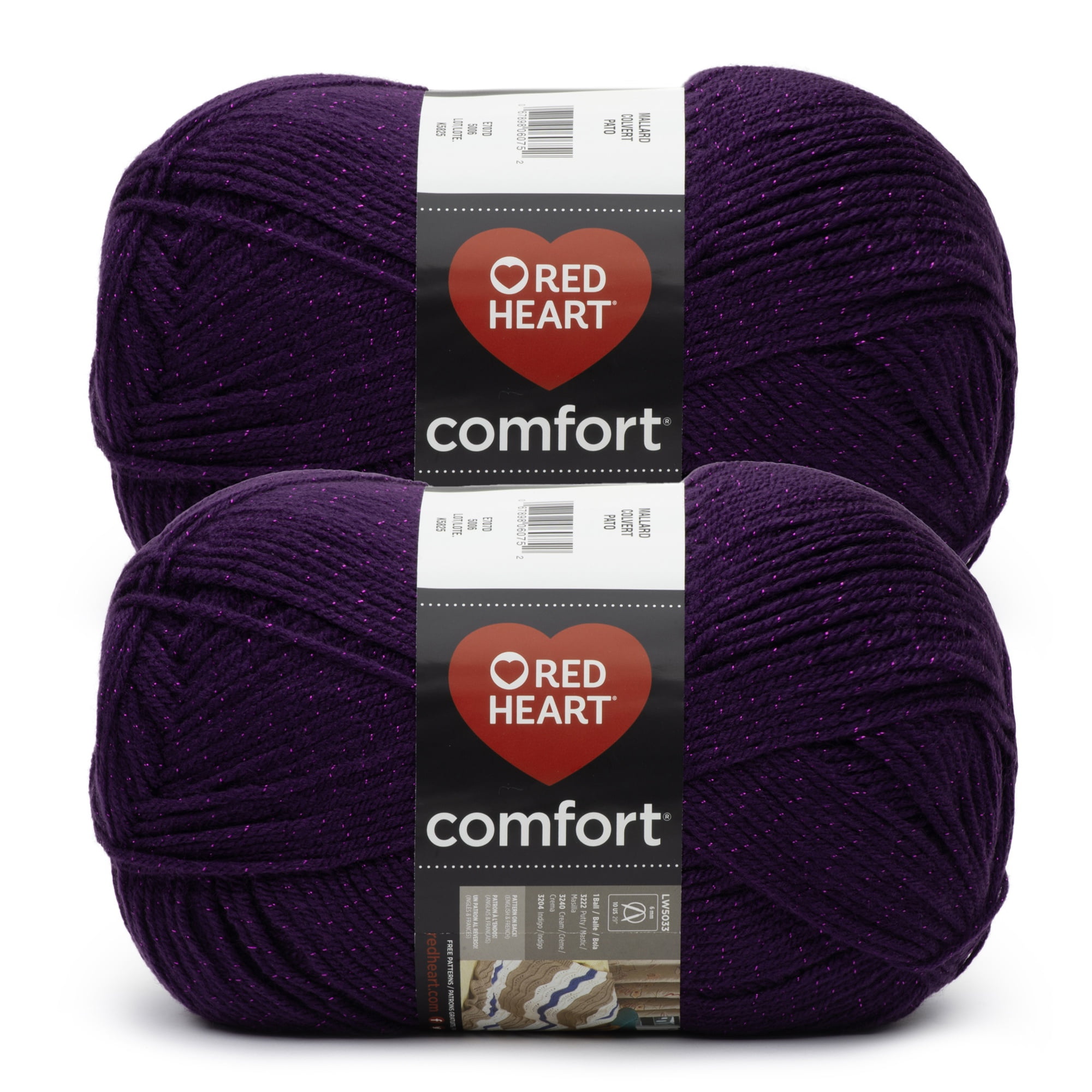 Red Heart® Comfort® #4 Medium Acrylic Yarn, Purple(Shimmer