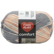 Red Heart Comfort Yarn-Pink & Grey Print