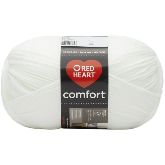 Red Heart Comfort Yarn-White & Opal Shimmer