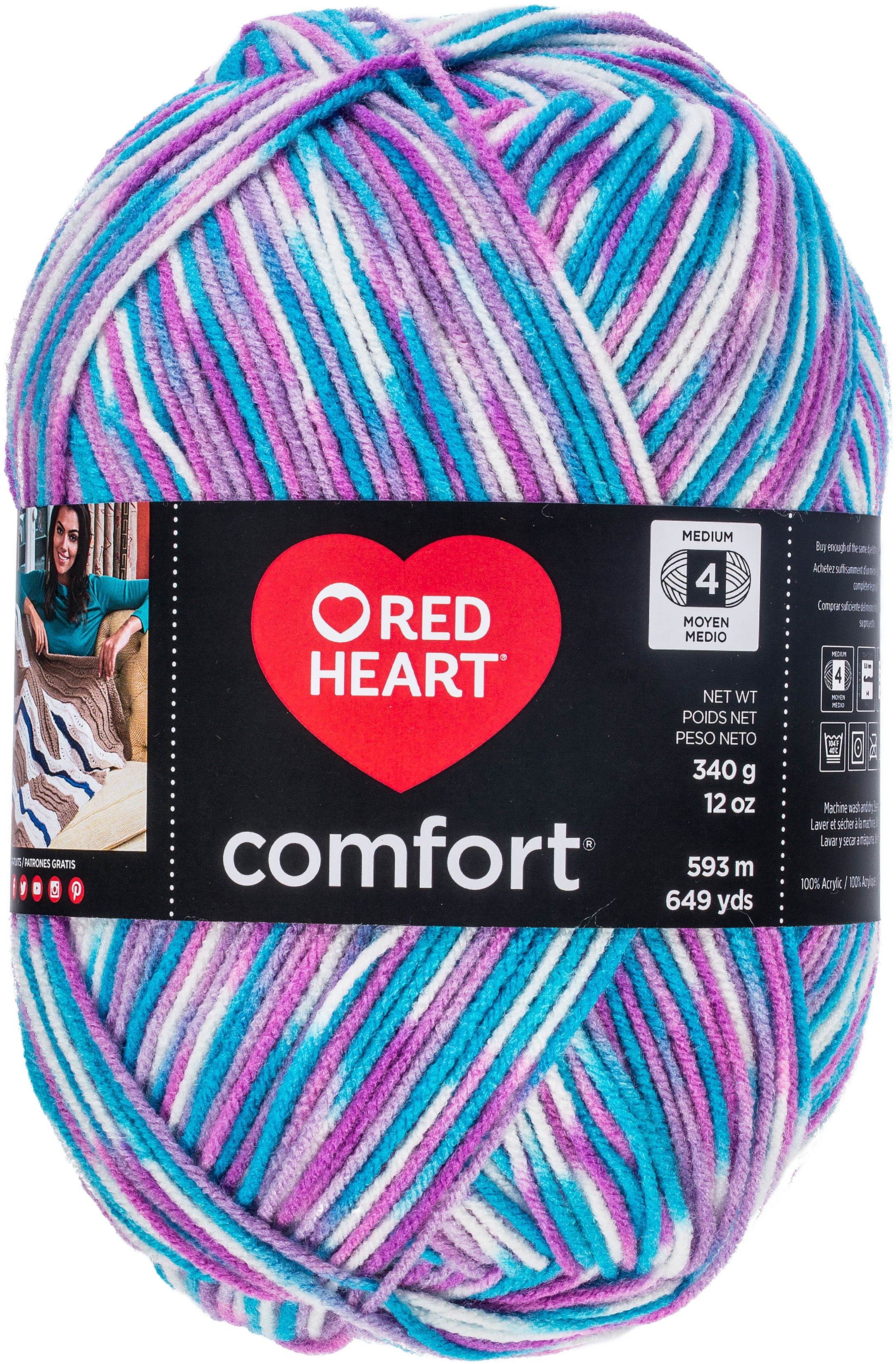 Red Heart Comfort Yarn-Mints Print 