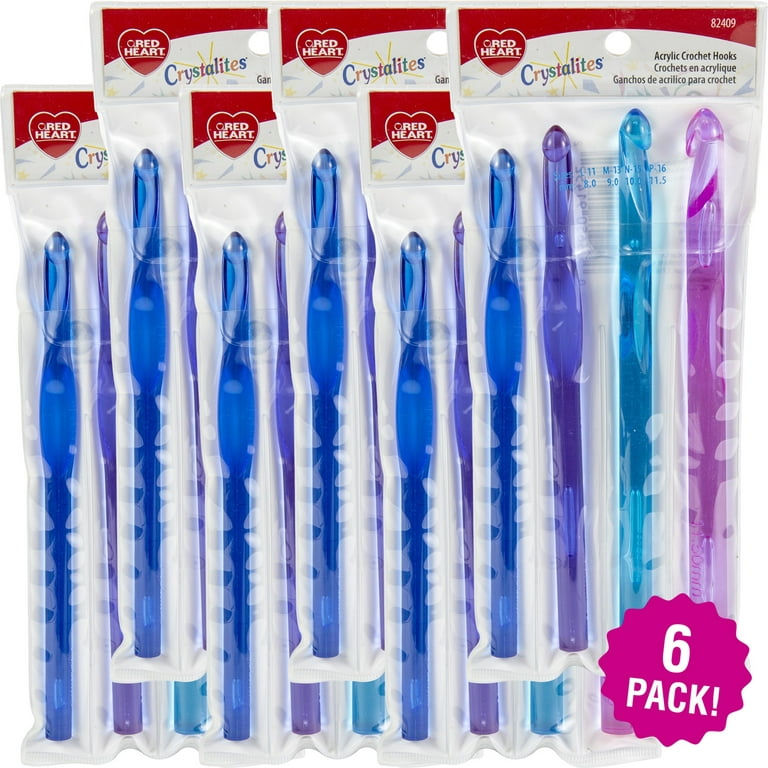 Crystalites Acrylic Crochet Hook Set Sizes L11 To P16 by Susan Bates
