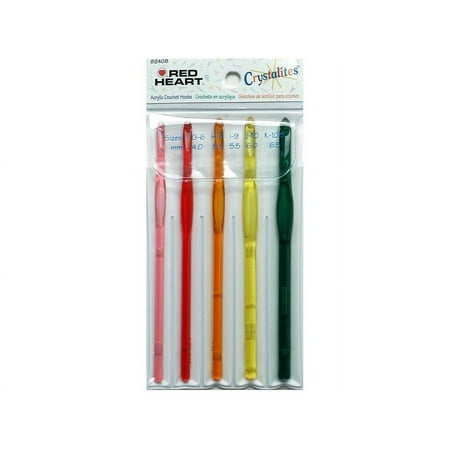 Red Heart Crystalites Crochet Hook Set SzG,H,I,J,K