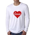 thumbnail image 1 of Red Heart - Cursive Love - Simple Classic Men's Long Sleeve Grey T-Shirt, 1 of 2