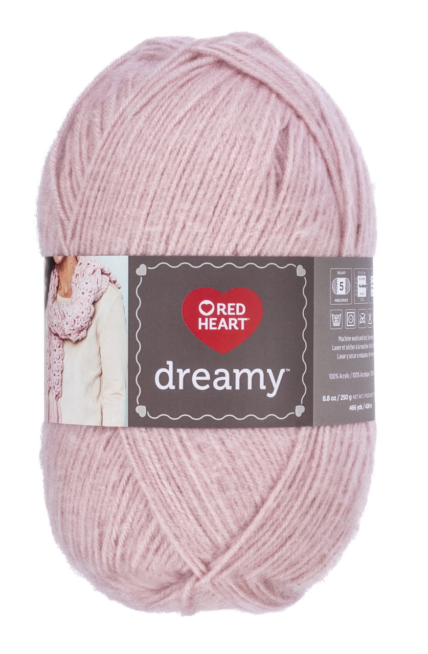 Red Heart Dreamy Yarn, Rose, 8.8oz(250g), Bulky, Acrylic