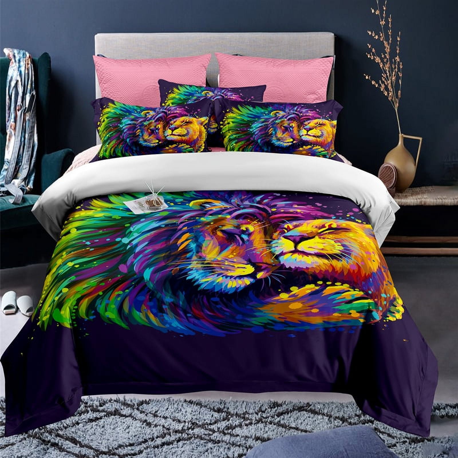 Red Heart Duvet Cover Set Twin Full Queen King Size,Rose Floral Petals