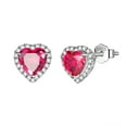 thumbnail image 1 of Red Heart Earrings Women July Birthstone Earrings Ruby CZ 925 Sterling Silver Stud Earrings Crystal Jewelry Dating Birthday Mother's Day Gifts, 1 of 9