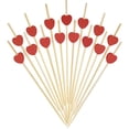 thumbnail image 1 of Red Heart Fancy Toothpicks for Appetizers 4.7 Inch Long Cute Bamboo Cocktail Picks Wedding Valentine’s Day Party Food Fruit Drinks Decorative Skewer Sticks 100 Counts -MSL131, 1 of 5