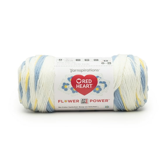 Red Heart Flower Power All-in-One Yarn, 250g, 417 yards, Forget Me Not