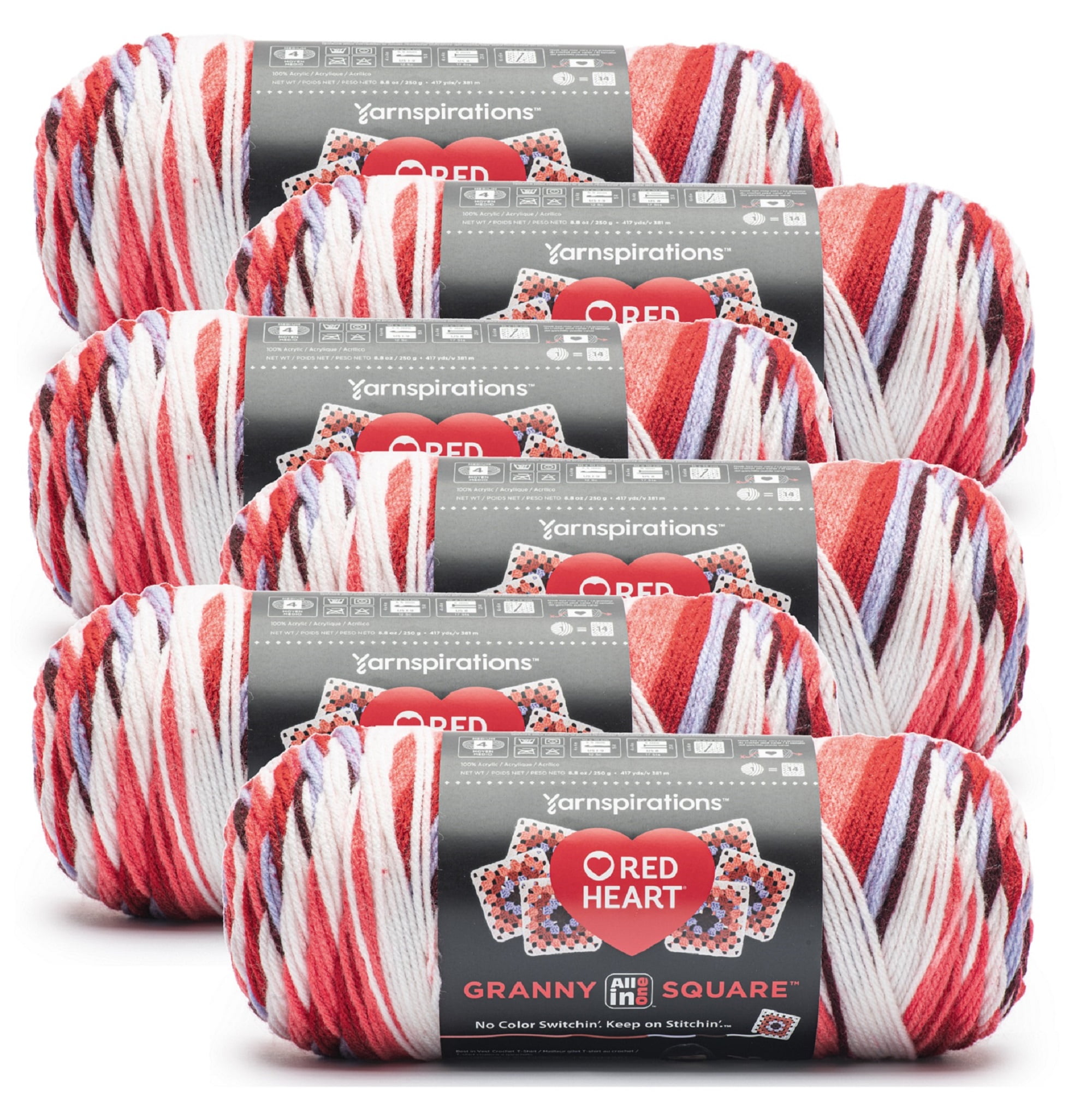 Red Heart™ Granny Square 250g Yarn (6 Pack), Soft White - Hot Stuff