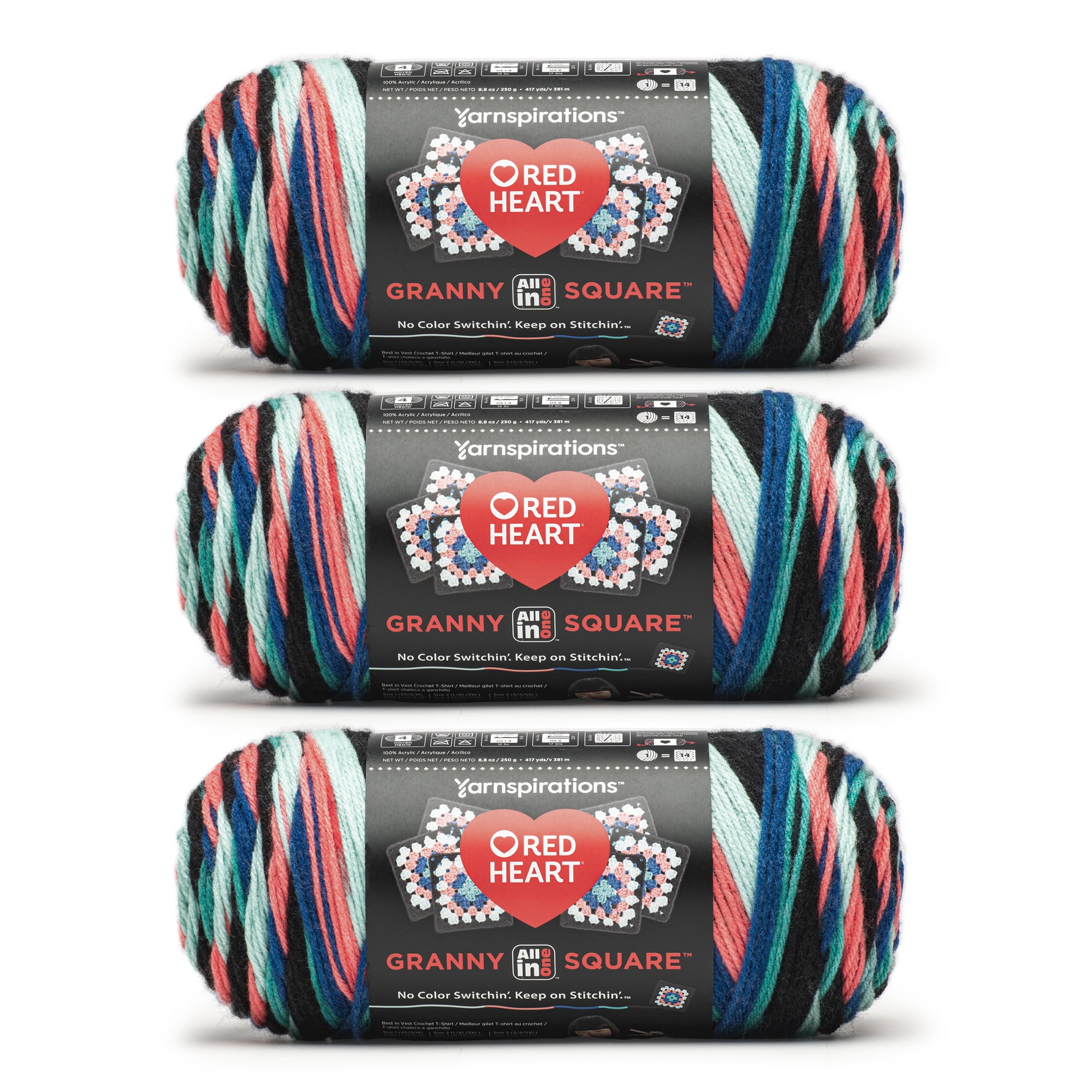 Red Heart® Granny Square™ #4 Med Acrylic Yarn, Blk-pop culture
