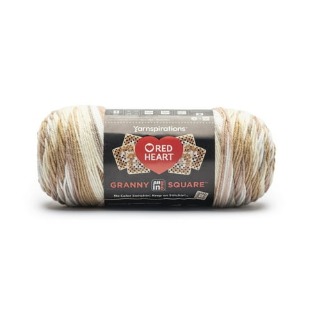 Red Heart Granny Square Yarn, Aran - Cream, #4 Medium, Acrylic, 8.8oz/250g, 417 Yards