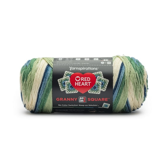 Red Heart Granny Square Yarn, Aran - Lilypad, #4 Medium, Acrylic, 8.8oz/250g, 417 Yards
