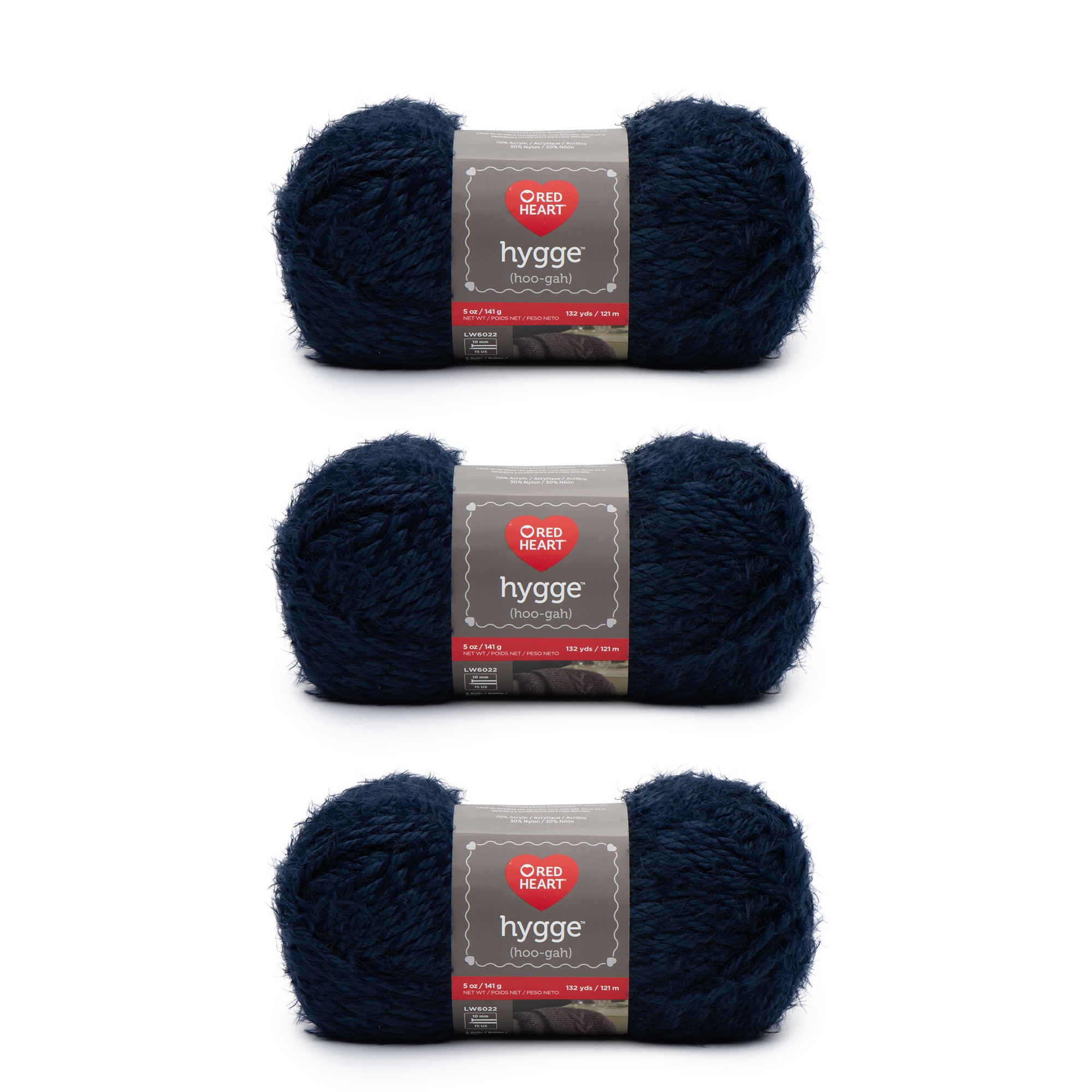 Red Heart Hygge Lavender Yarn - 3 Pack Of 8oz Bulky Acrylic Nylon Blend, 212 Yards Each - Super Soft Knitting & Crochet Yarn