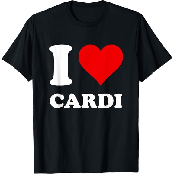 Red Heart I Love Cardi T-Shirt
