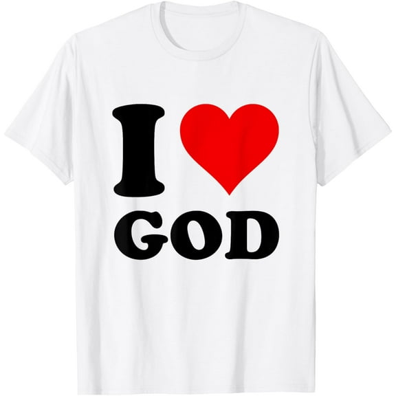 Red Heart I Love God T-Shirt