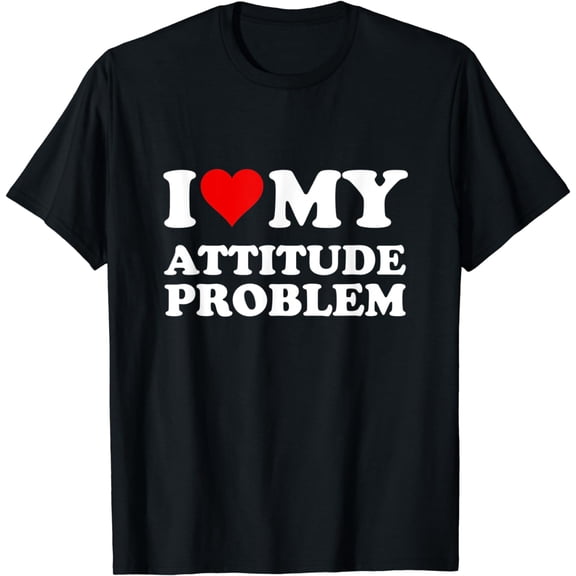 Red Heart I Love My Attitude Problem T-Shirt