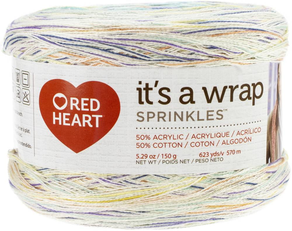 Red Heart Yarn Roll With It Sparkle Multi-Color Yarn 5.29 oz E898