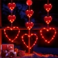 thumbnail image 1 of Red Heart LED Curtain Lights with Suction Cups | 3-Meter String, 3 Lighting Modes, Battery-Powered | Wedding, Proposal, Anniversary & 520 Party Decoration | Set of 3, 1 of 6