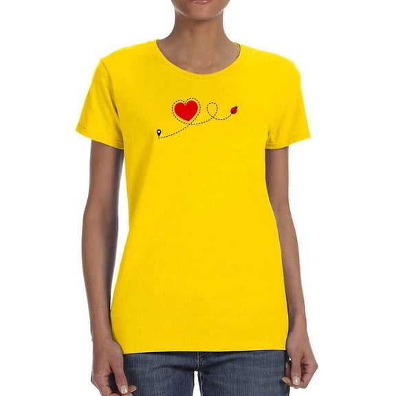 Red Heart Ladybug T-Shirt Women -Image by Shutterstock, Female 4X-Large