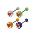 thumbnail image 1 of Red Heart Logo Barbell Tongue Ring, 1 of 3