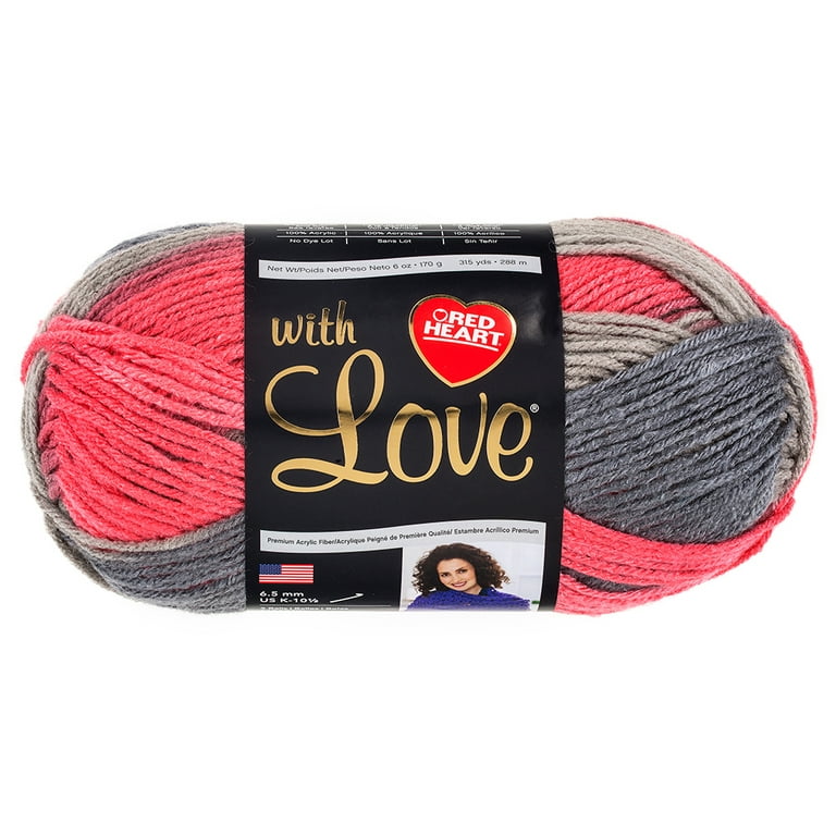 Red Heart Bulky Rug Yarn, Latch Hook Yarn, 320 pieces, acrylic Pink & White