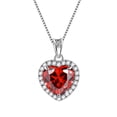 thumbnail image 1 of Red Heart Necklace Women January Birthstone Necklace Garnet Crystal 925 Sterling Silver Pendant Jewelry Birthday Mother's Day Gifts Hipunk, 1 of 9