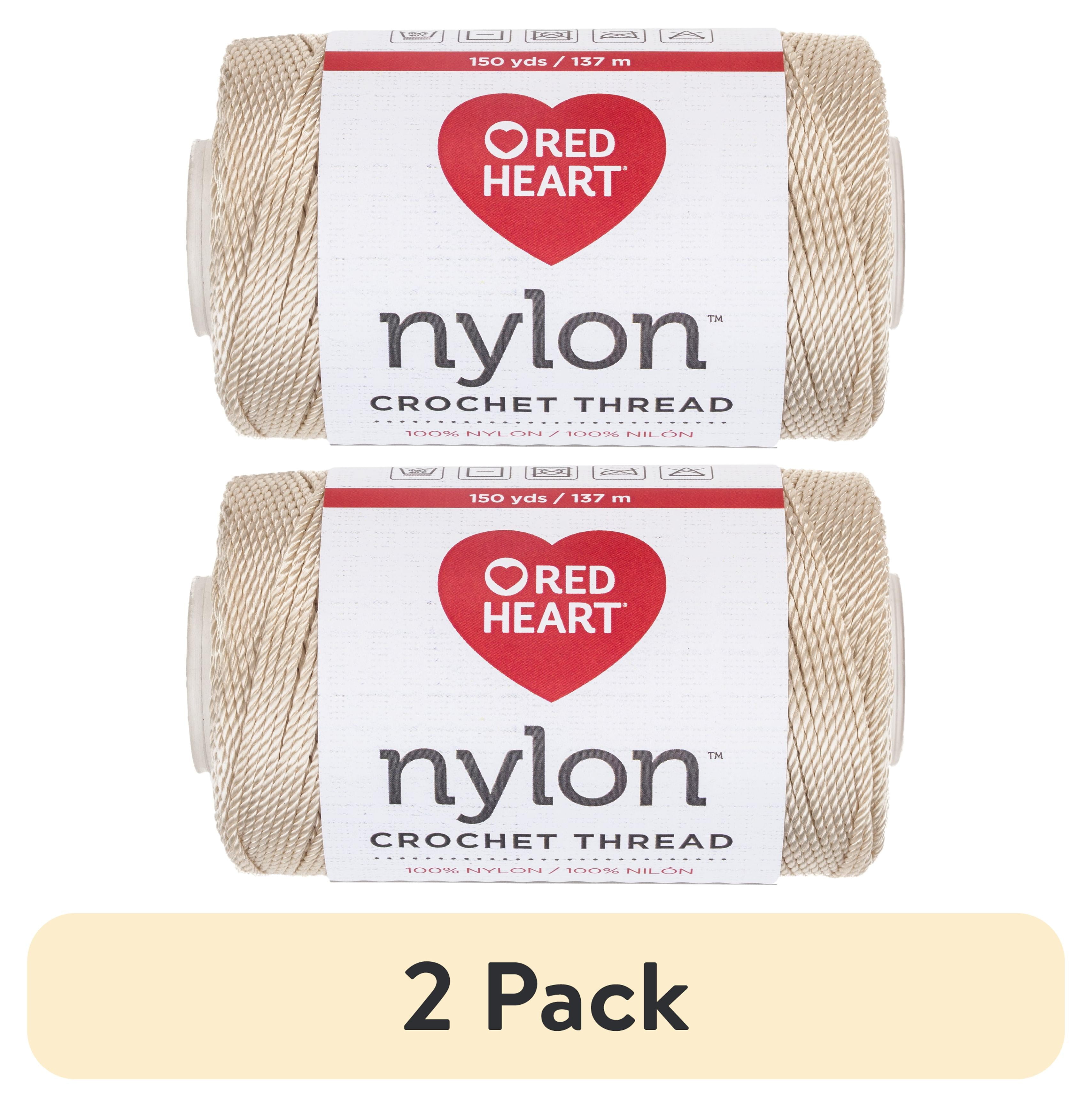 (2 pack) Red Heart Nylon White Crochet Thread, 150 Yds, Size 18 ...