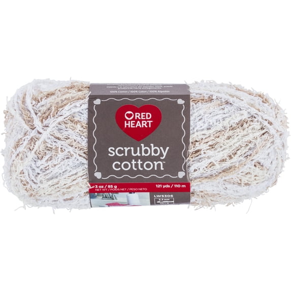 Red Heart Scrubby Cotton Yarn-Oatmeal