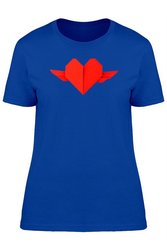 Red Heart Paper Origami T-Shirt Women -Image by Shutterstock, Female Medium