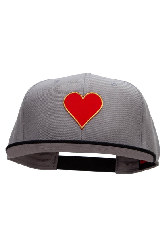 Red Heart Patched Wool Blend Pro Style 2 Tone Snapback - Black Grey OSFM