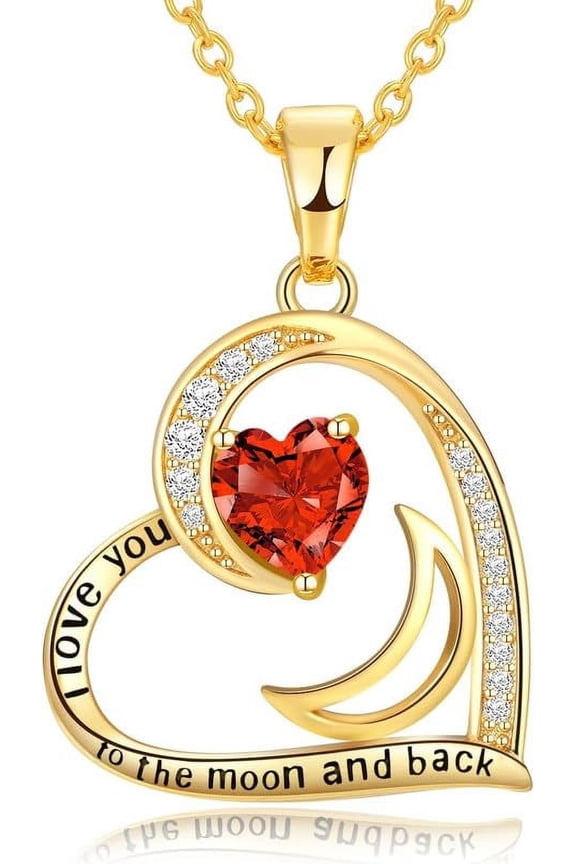 Red Heart Pendant Necklace - Gold-Plated Valentine’s Jewelry