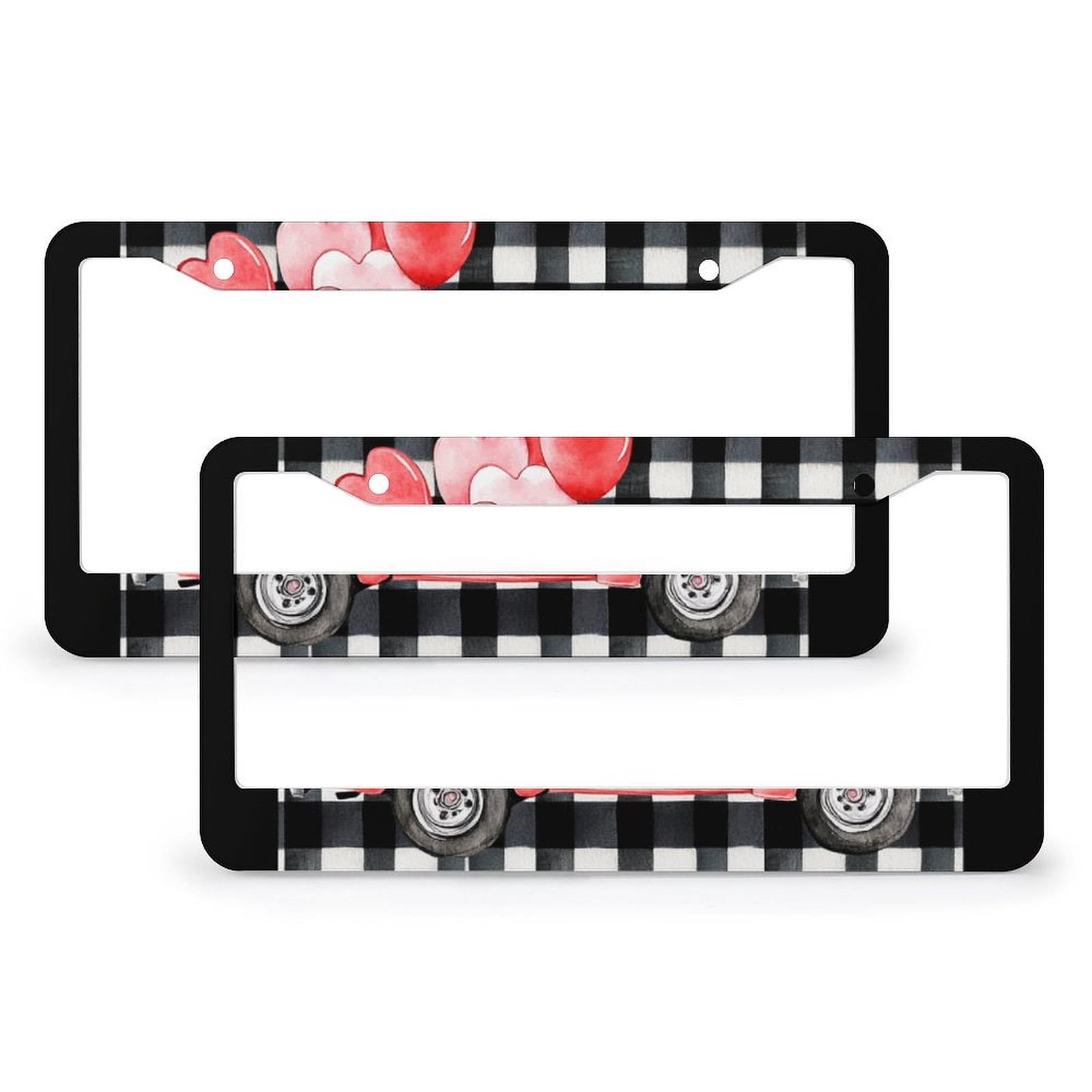 Rooster Printed License Plate Frame - Universal Size Metal Plate Holder For Cars, Trucks, SUVs, Easy Install With Included Hardware