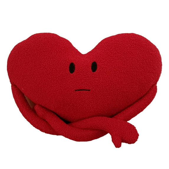 Red Heart Plush Toy Cute Heart Stuffed Animal Soft Pillow Plushies Heart Shape Valentine Day Birthday for Lover Decor 19 inch