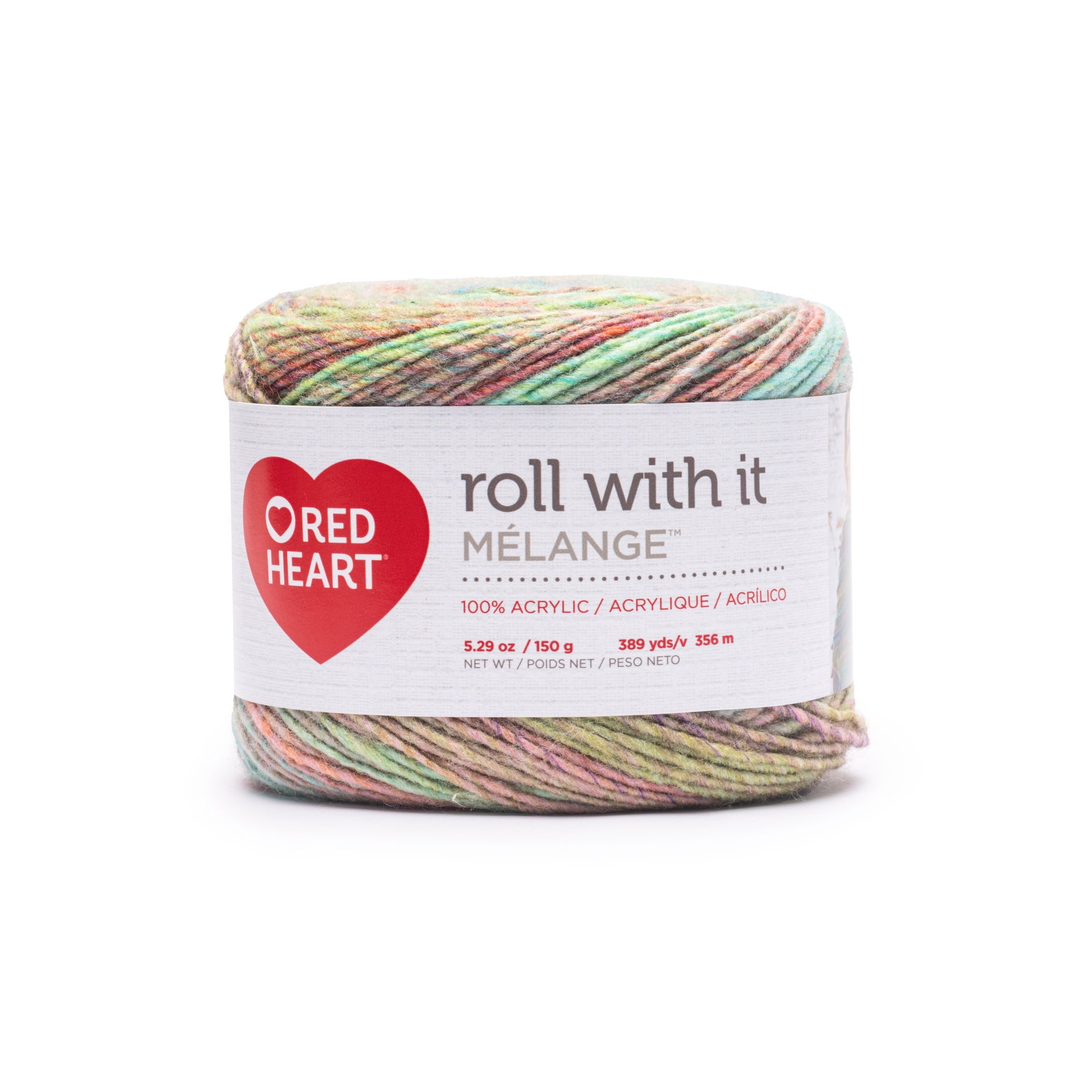 Red Heart® Roll With It Melange™ #4 Worsted (Medium) Acrylic Yarn, Opal 5.29oz/150g 389 Yards